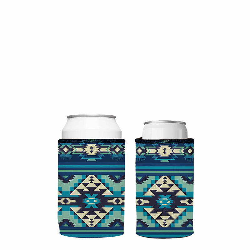 Blue Navajo Rug Stubby Cooler 2-Pack - Standard