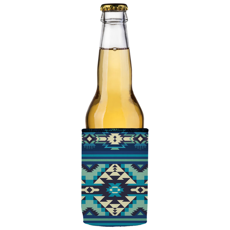 Blue Navajo Rug Stubby Cooler 2-Pack - Standard