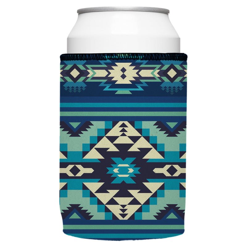 Blue Navajo Rug Stubby Cooler 2-Pack - Standard