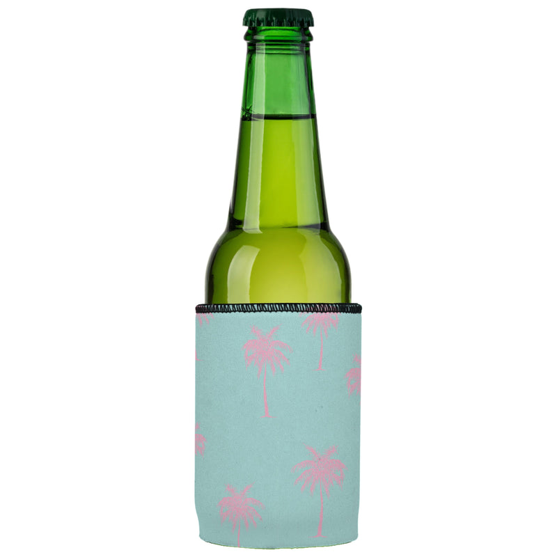 Palm Trees Pink Aqua Stubby Cooler 2-Pack - Standard