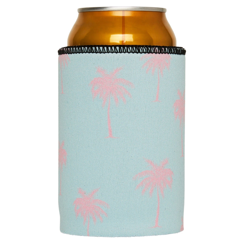 Palm Trees Pink Aqua Stubby Cooler - Standard