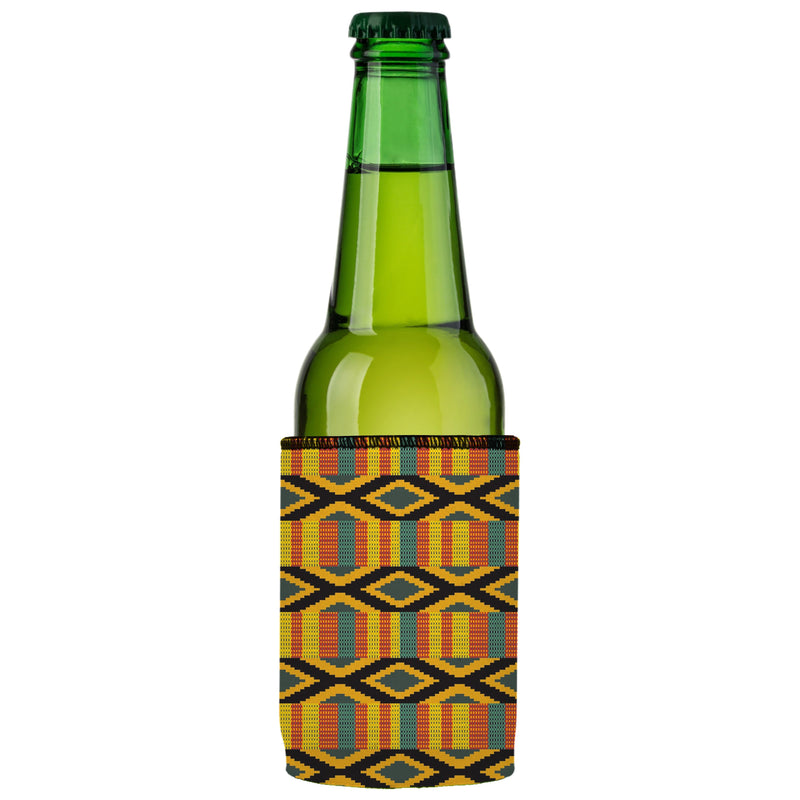 Ghana Kente Pattern Stubby Cooler 2-Pack - Standard