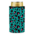 Teal Leopard Pattern Stubby Cooler - Standard