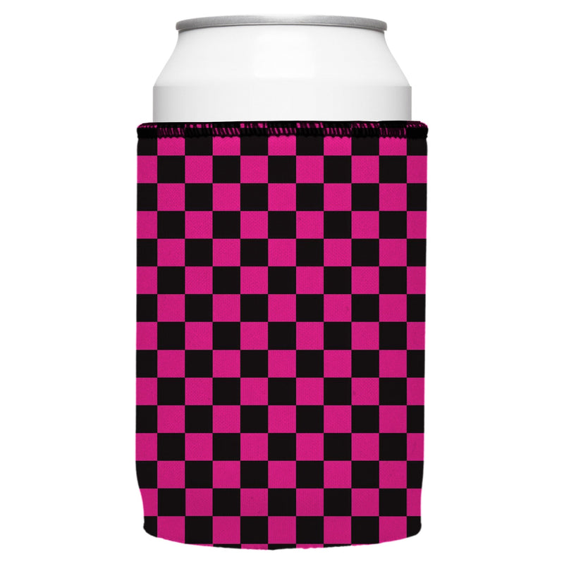 Pink Checkerboard Stubby Cooler 2-Pack - Standard