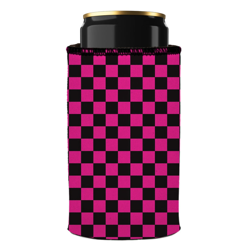 Pink Checkerboard Stubby Cooler 2-Pack - Standard