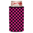 Pink Checkerboard Stubby Cooler - Standard