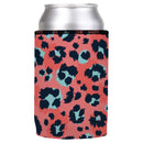 Coral Leopard Print Stubby Cooler - Standard