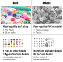 7860pcs 28 Colors 6mm Flat Round Ceramics Polymer Clay Bead Alphabet Beads Jewelry Making Kit
