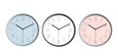 Bulk 12 Modern Round Wall Clock 25.5cm 3 Asst