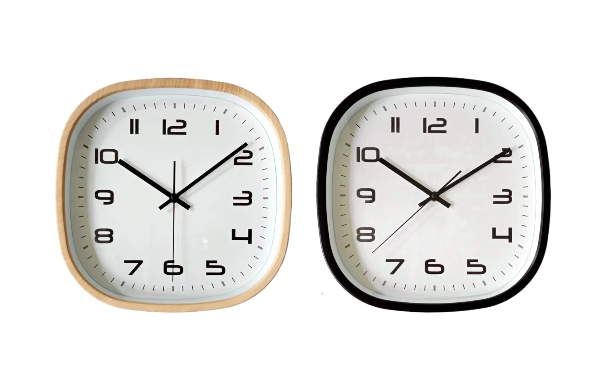 Bulk 10 Round Square 30cm Wall Clock 2 Asst