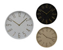 Bulk 10 Wood Grain Look Wall Clock 30cm 3 Asst