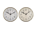 Bulk 12 25cm Plastic Gold Chrome Look Wall Clock 2 Asst