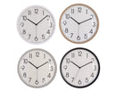 Bulk 8 35.6cm Modern Plastic Wall Clock Round 4 Asst