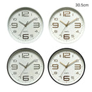 Bulk 12 Plastic Round Wall Clock 30.5cm 4 Asst