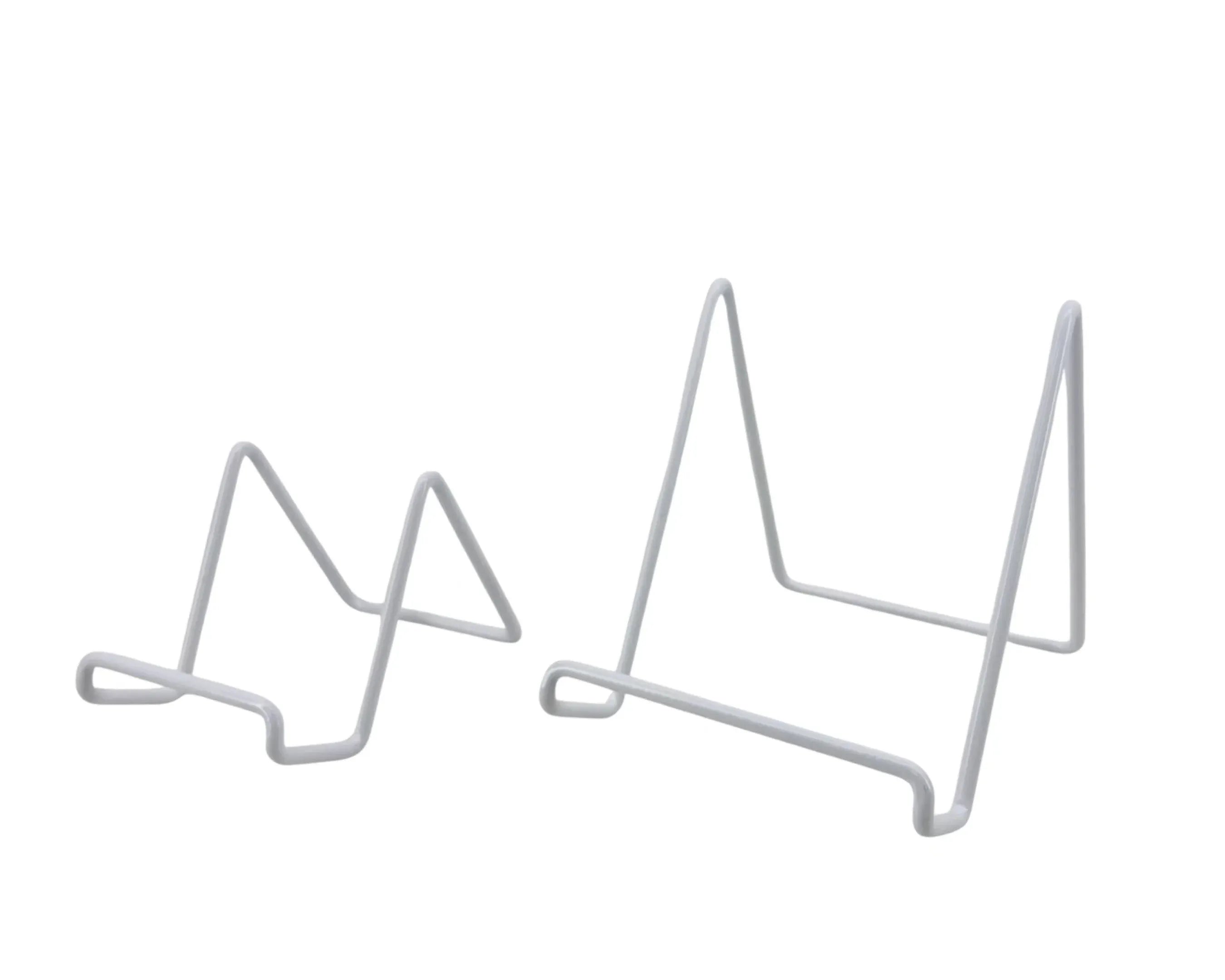 Bulk 24 Angled White Metal Plate stand13.5x17.5x16cm