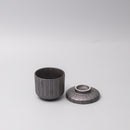Cup Chawanmushi 170ml Matt Black Stripe Glaze