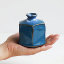 Vase Small Blue Hexagon