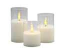 Bulk 24 Glass Tube Led Candle 7.5x10cm Flickering Flame