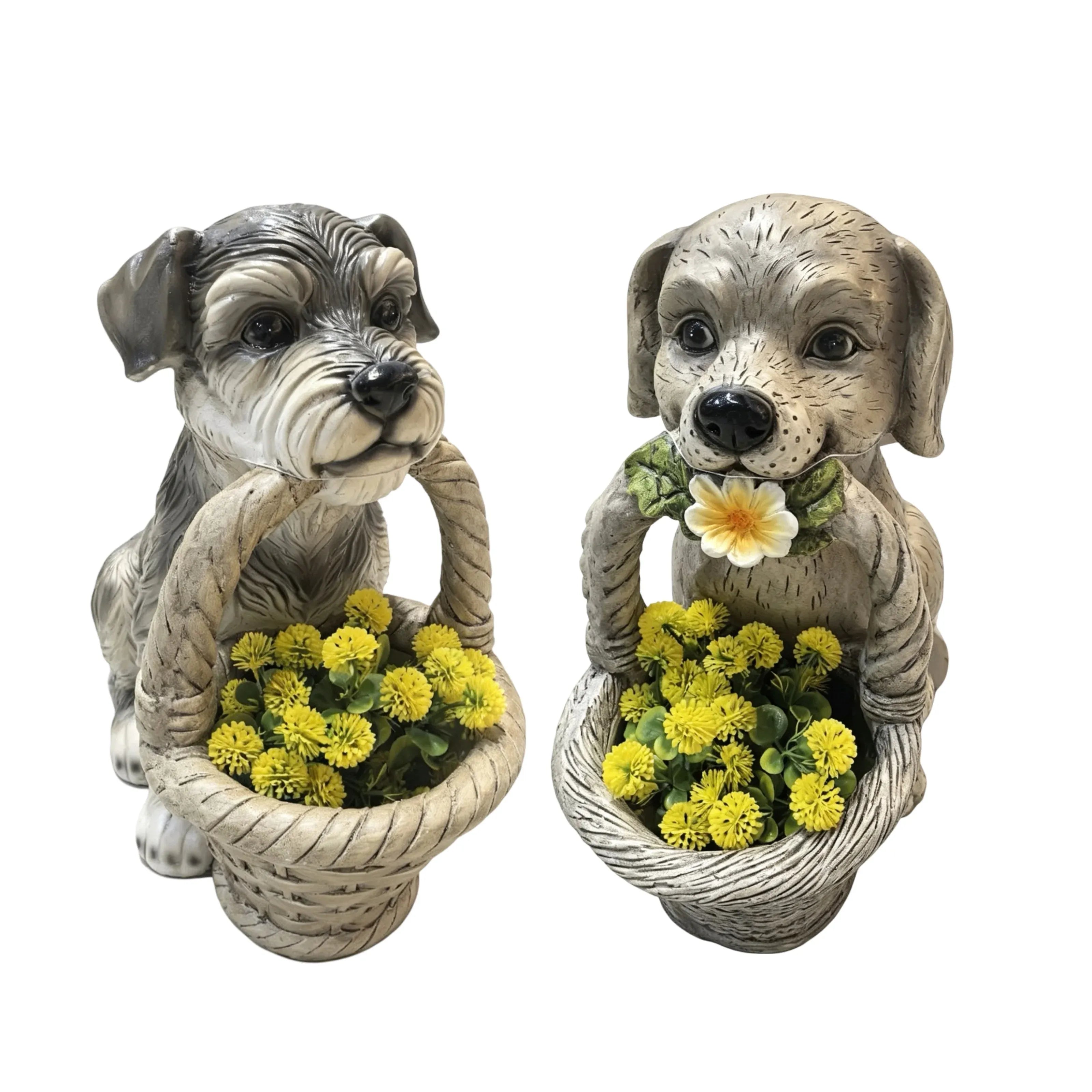 Bulk 2 Resin Dog Planter 37x20x39cm 2 Asst