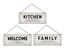 Metal Wall Hanging Home Deco 37.2x14.2cm 3 Asst