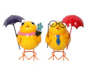 Set 2 Metal Chicken Decor Assort 20cm