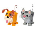Set 2 Metal Dog & Cat Flower Pot 19cm