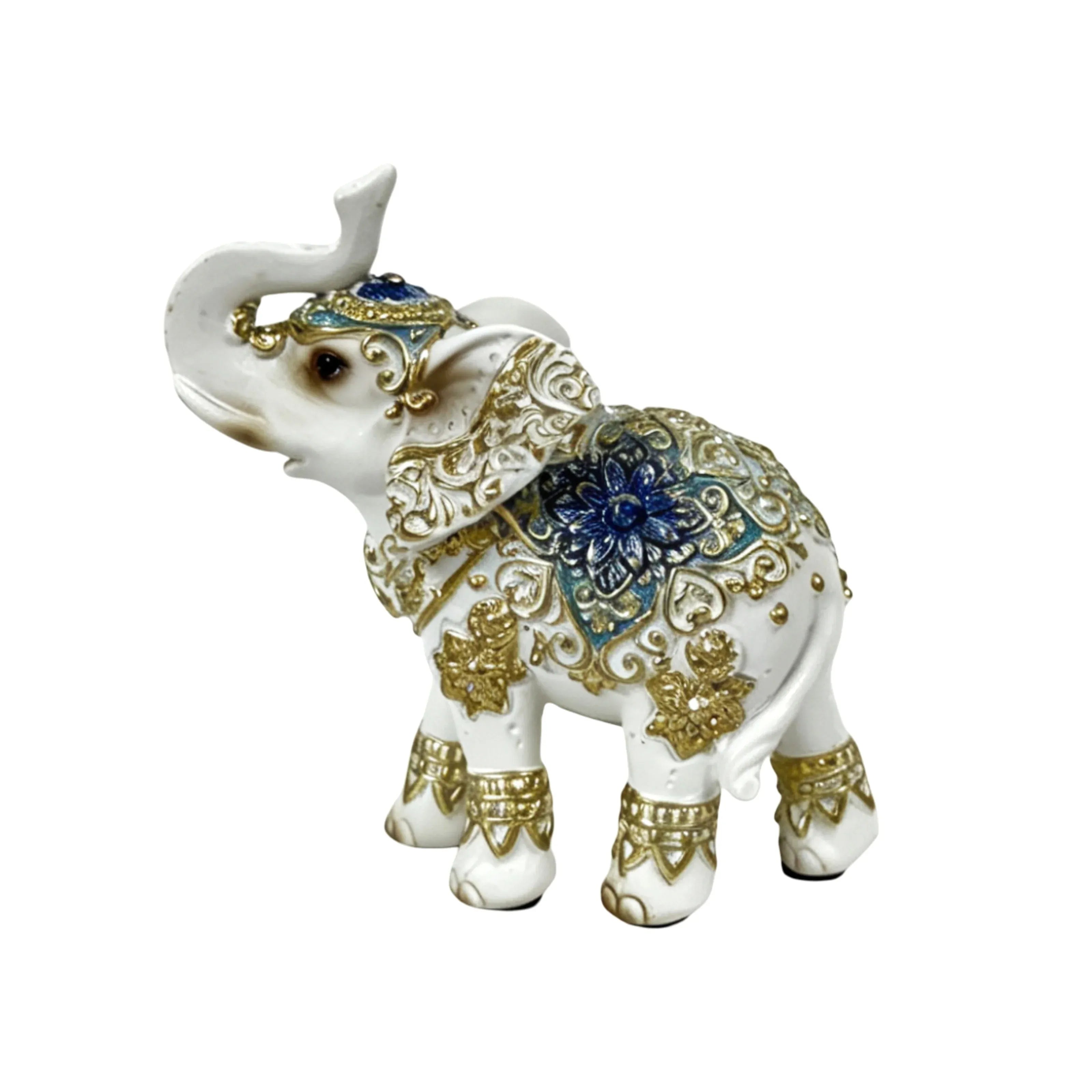 Bulk 6 Small Resin Sapphire Filigree Elephant