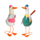 Bulk 6 Metal Sports Duck Garden Decor 16x13x37cm 2 Asst