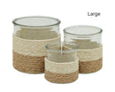 bulk 12 Paper Rope Glass Jar 12cm