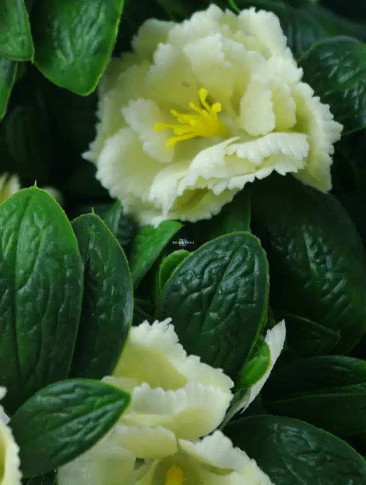 Premium Artificial White Rose Bunch UV Resistant 45cm