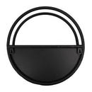 Premium Floating Half Moon / Semi Circle Metal Wall Planter | Onyx Black 35cm