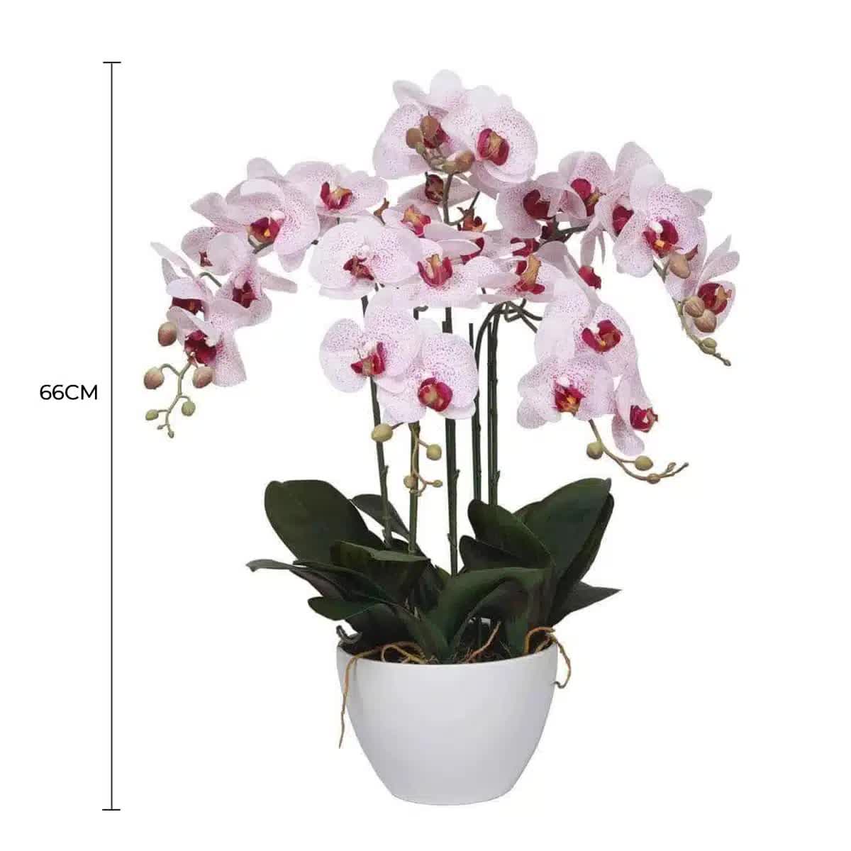 66cm Multi Stem Butterfly Artificial Potted Orchid With Pink Flowers