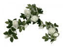 Flowering White Artificial Rose Garland 190cm