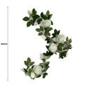 Flowering White Artificial Rose Garland 190cm
