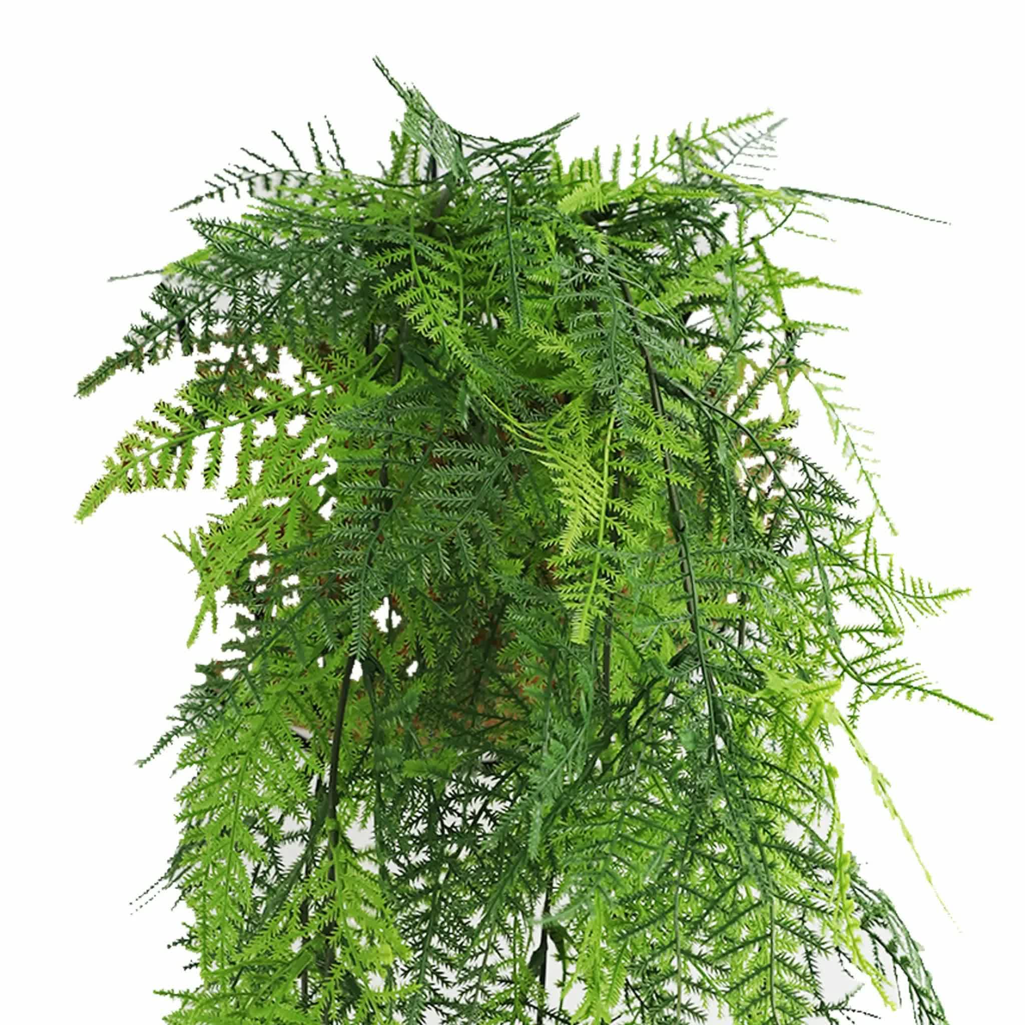 Artificial Hanging Lace Fern Vivid Green Garland Bush UV Resistant and Fire Rated 15cm x 76cm