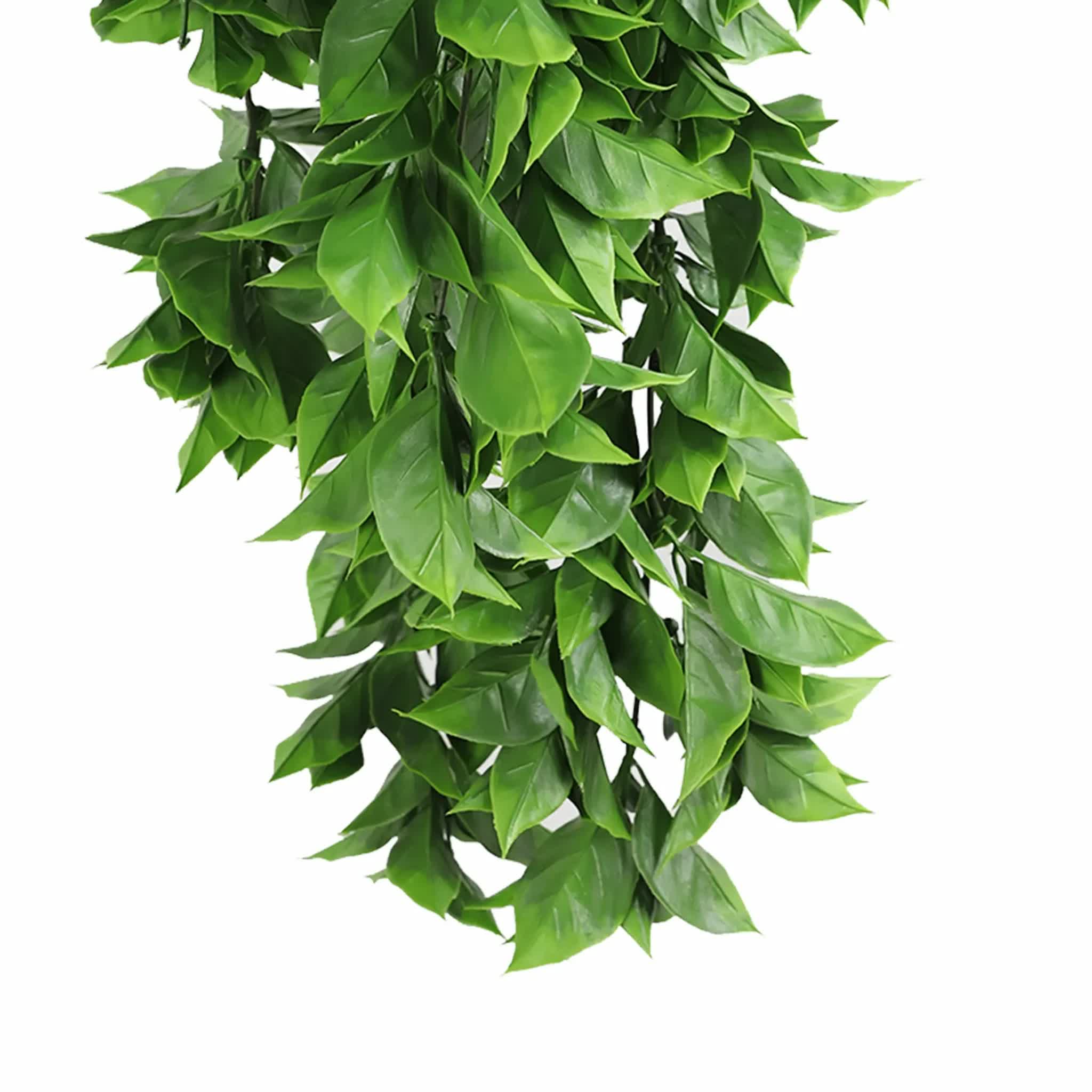Artificial Dense Hanging Flowering Pothos Bush Vivid Green UV Resistant and Fire Rated 27cm x 72cm