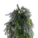 Artificial Hanging Purple and Green Willow Leaf Garland Bush UV Resistant and Fire Rated 20cm x 76cm