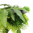 Silver Framed Roof Hanging Disc With Draping Life-Like Plants UV Resistant 40cm