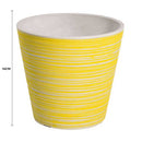 Yellow and White Engraved Pot 14cm
