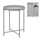 Bulk 4 Round Metal Tray Table Cream 38x50cmh