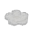 Bulk 24 Clear Glass Candle Plate Flower Shape 11.5x1.8cm