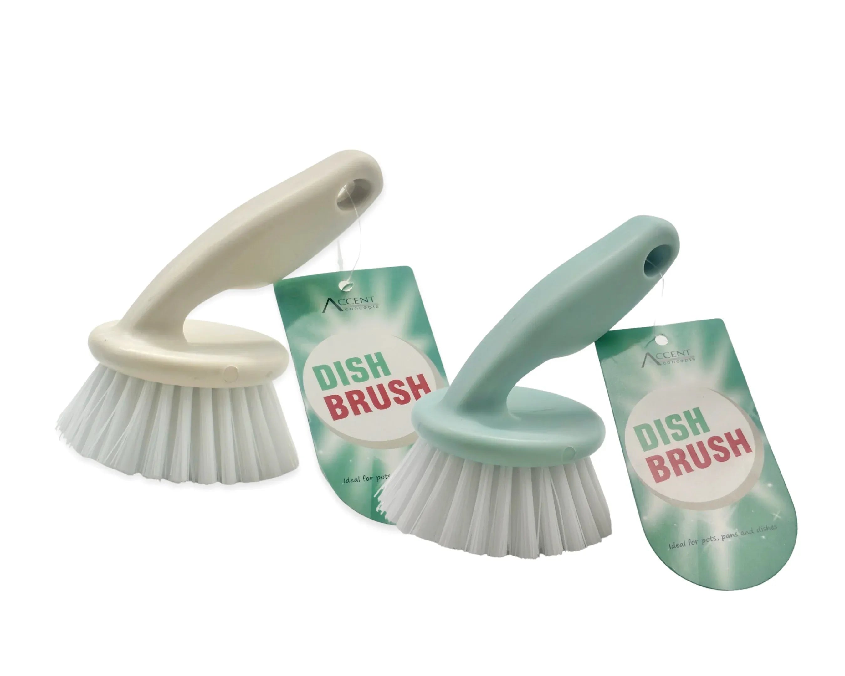 Bulk 24 Plastic Dish Brush 6x6x10cm 2 Asst