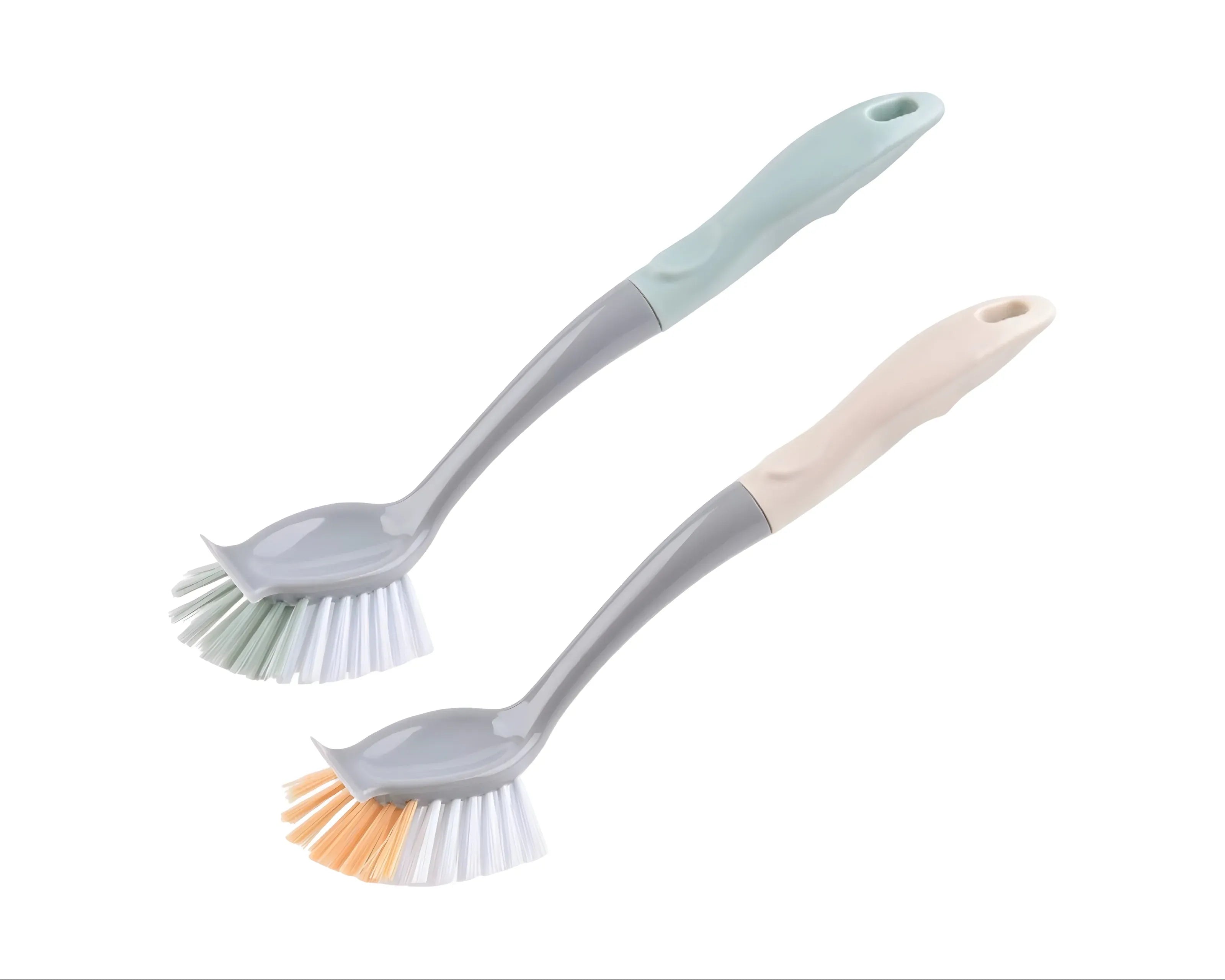 Bulk 24 Plastic Dish Brush W Handle 7.5x30cm 2 Asst