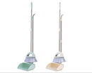 Bulk 12 Plastic & Stainless Steel Dustpan & Broom Set 24x88cm 2 Asst