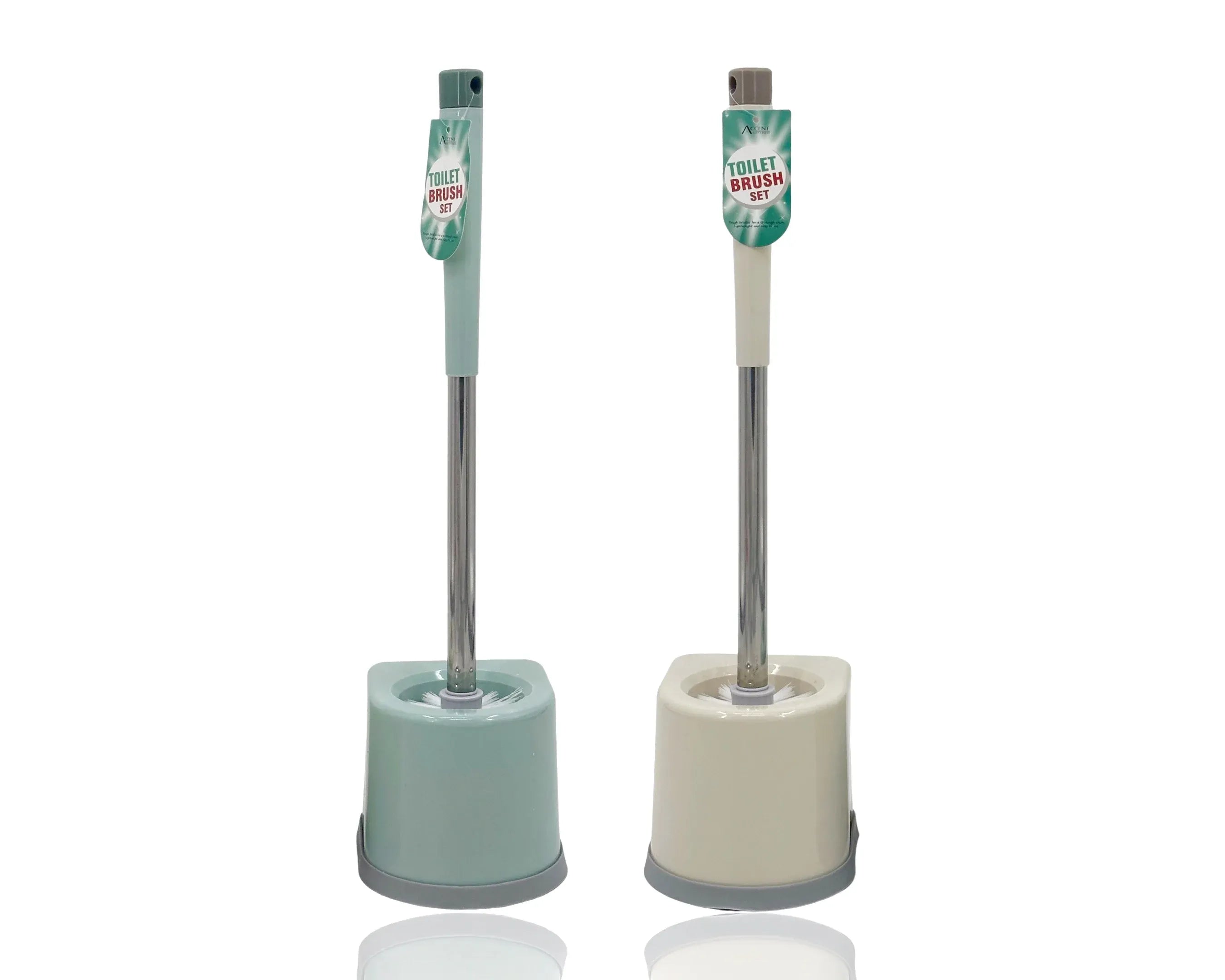 Bulk 12 Plastic Toilet Set Brushware 23x52cm 2 Asst