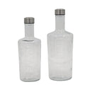 bulk 6 Clear Glass Bottle w Screw Lid 1.5Lt 31cm