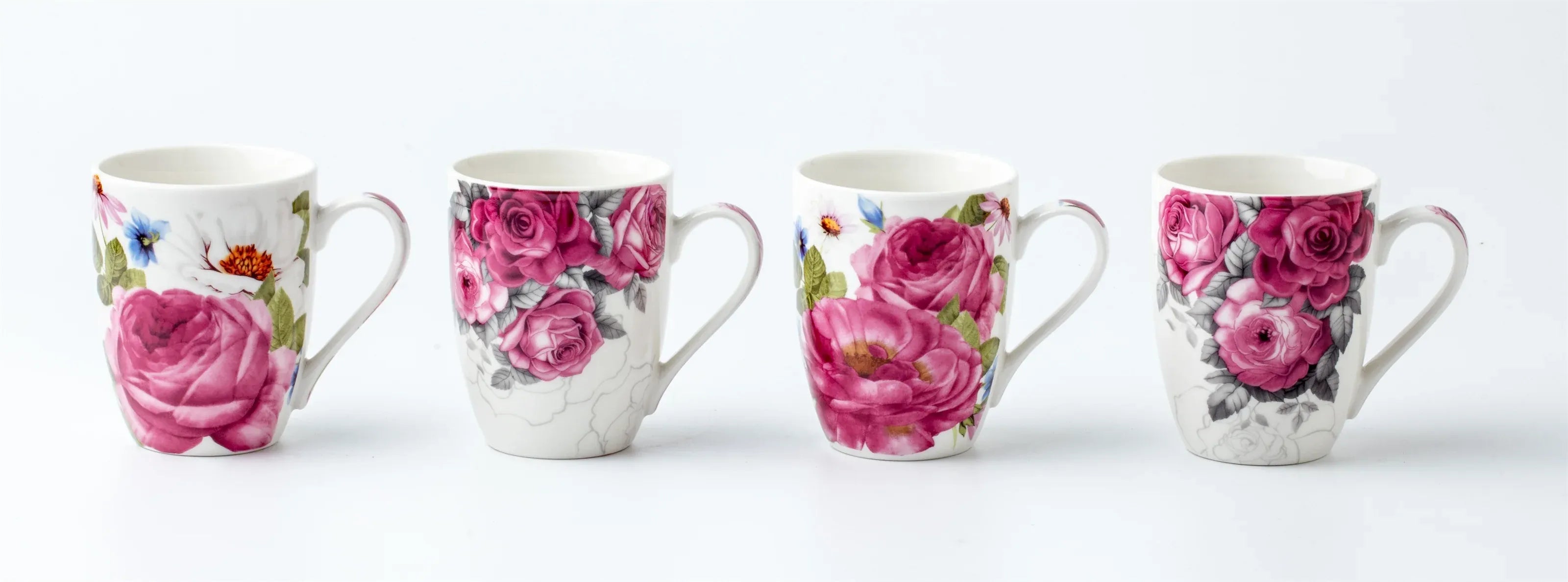 Bulk 24 Garden Blooms Mug New Bone China 340mls Asst Des