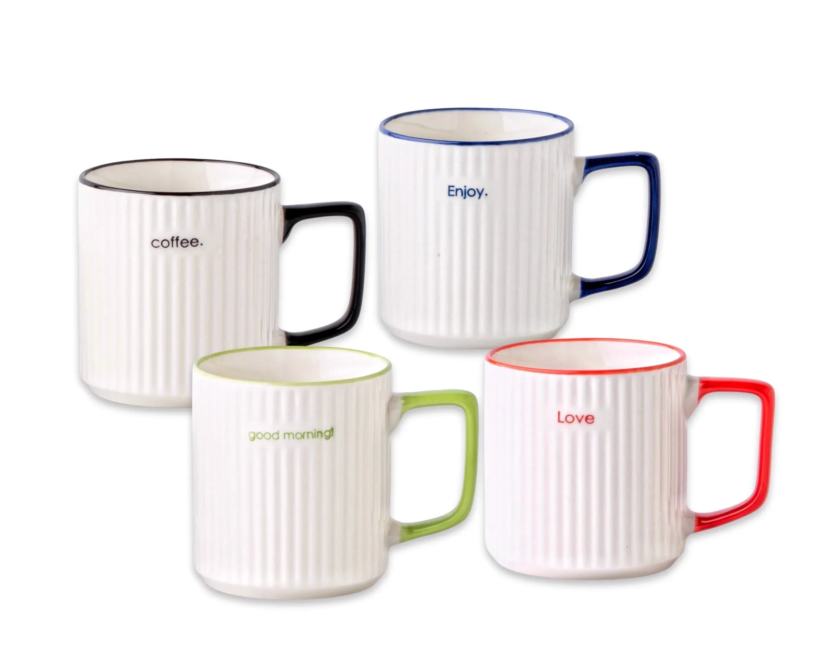 Bulk 24 Modern Ripple Mug New Bone China 340ml Asst Des