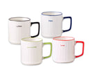 Bulk 24 Modern Ripple Mug New Bone China 340ml Asst Des