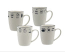 Bulk 24 Embossed Mug New Bone China 380ml 4 Asst
